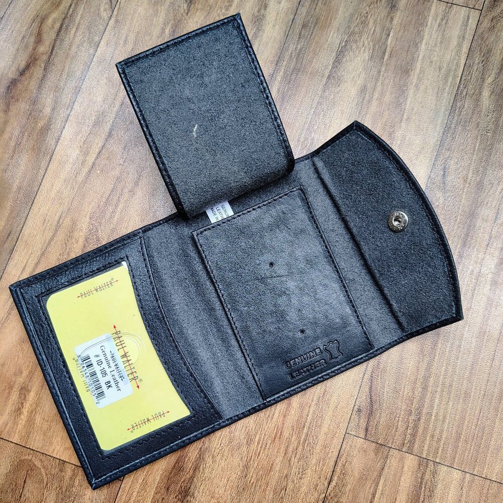 Leather ID Badge Holder, Bifold Badge Wallet for Police & Law Enforcement